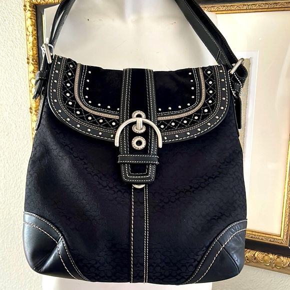 Unique coach canvas and suede purse - Picture 1 of 15